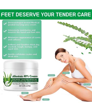 Urea Cream 40 Percent for Feet 40% Urea Cream for Cracked Heels and Dry Skin Aloe Vera Foot Cream with Tea Tree Oil Deep Moisturizing Callus Remover Nourishes Soften for Feet/Knees/Hands/Elbows - Buy Online on SooperMarket.com