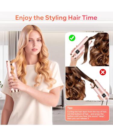 Upgraded Cordless Automatic Curling Iron - Portable Hair Curler with 6 Temperatures & Timers 5000mAh Rechargeable Battery - Buy Online on SooperMarket.com