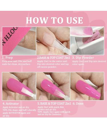 Dipping Powder Liquid Set Nail Dip Powder Liquid with 15ml 2 in 1 Base & Top Coat Activator and Brush Saver for Dip Powder Starter Kit No UV/LED Nail Art Manicure for Home DIY Salon - Buy Online on SooperMarket.com
