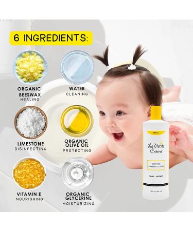 La Petite Creme Organic Diapering Lotion - Gentle Diaper Rash Cream & Skin Cleanser - USDA Certified Organic - 20oz - Buy Online on SooperMarket.com