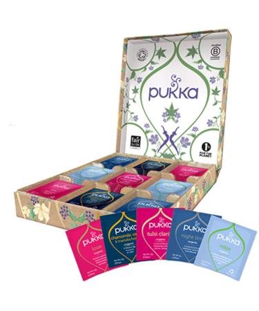 Pukka Organic Tea Bags Gift Set, Relax Selection Box Herbal Tea, 45 Tea Bags