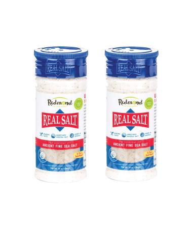 Redmond Real Sea Salt - Natural Unrefined Gluten Free Fine, 10 Ounce Shaker (2 Pack)