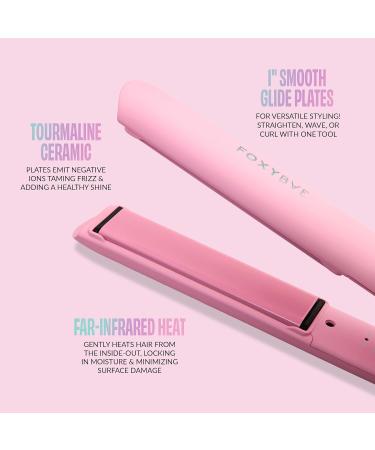 FoxyBae Sea Salt Spray & Flat Iron Bundle - Biotin-Infused Texturizing Spray & 1" Sleek & Slay Ceramic Hair Straightener for Voluminous Frizz-Free Shiny Hair Party Pink  - Buy Online on SooperMarket.com