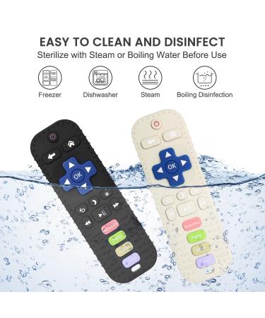 Remote Control Silicone Bathing Toy Set for Babies | Teething Aid & Gum Soothing Toys (2-Pack) - Black & White - Buy Online on SooperMarket.com