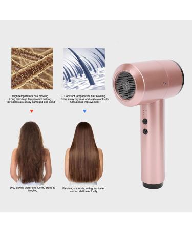 Cordless Hair Dryer Portable Batterry Hairdryer Constant Temperature Hair Styling Tool Quick Drying Hair Care Dryer Quick Constant Temperature Hair Care Shower Mirrors (US Plug) US Plug Rose Gold - Buy Online on SooperMarket.com