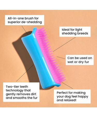 Tangle Teezer | Pet Teezer | De-Shedding and Dog Grooming Brush | Dry Brush or Dog Bath Brush | Blue & Pink Blue & Pink 1 Count (Pack of 1) - Buy Online on SooperMarket.com