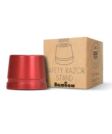 Bambaw Red Safety Razor Stand | Razor Holder Shave Stand | Shaver Holder Stand fits only Metal Safety Razors | Double Edge Razor Stand | Razor Stand Holder | Shaving Stand