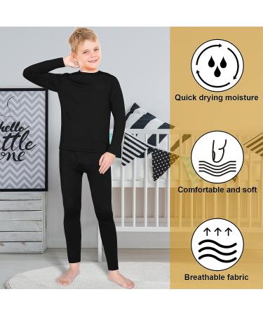 Silkfly Boys Thermal Underwear Set - Fleece Lined Long Johns for Kids - Base Layer Shirt and Pants Set - Winter Large - Buy Online on SooperMarket.com