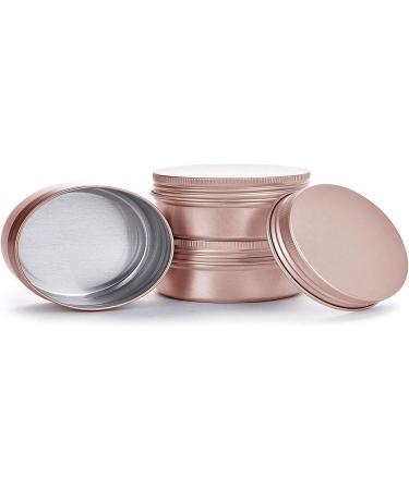 20 Pcs Rose Gold 0.5-Ounce Aluminum Tin Jars - Refillable Containers for Cosmetic, Lip Balm, Cream - 15 ml Screw Lid Round Tin Bottles - Buy Online on SooperMarket.com