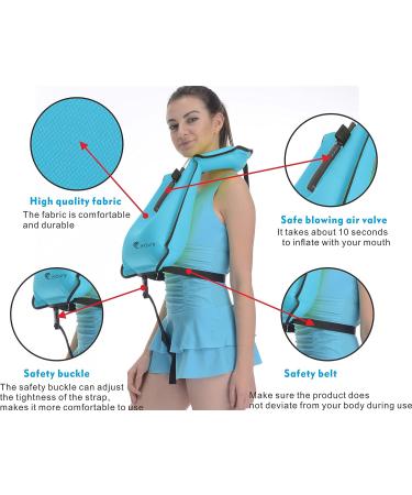 SOLY Inflatable Snorkel Vest - Adult Adjustable Snorkel Life Vest for Water Sports Safety - Buy Online on SooperMarket.com