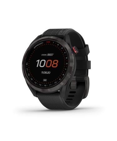Garmin Approach S42, GPS Golf Smartwatch, Lightweight with 1.2" Touchscreen, 42k+ Preloaded Courses, Gunmetal Ceramic Bezel and Black Silicone Band, 010-02572-10 Gunmetal Ceramic Bezel and Black Silicone Band Smartwatch