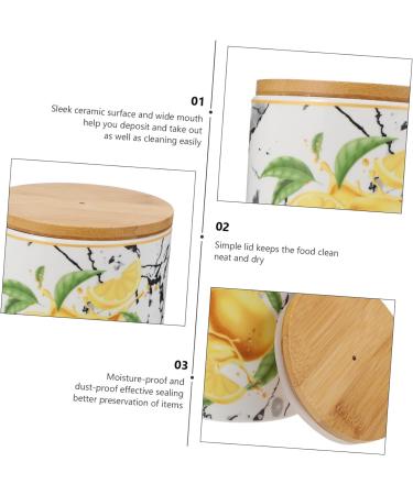 ABOOFAN 1pc Ceramic Airtight Jar Food Jar Candy Wood - Buy Online on SooperMarket.com