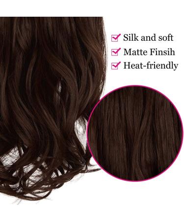 Halo Hair Extensions 20 inch Curly Wavy Hidden Crown - Medium Brown - Buy Online on SooperMarket.com