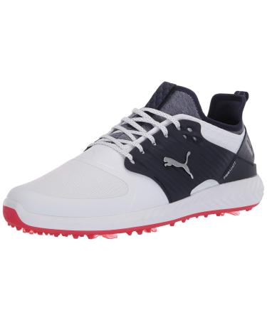 PUMA GOLF Men's Ignite Pwradapt Caged Golf Shoe 10.5 Puma White-puma Silver-peacoat