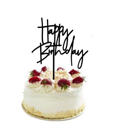 DIY Happy birthday Cake Topper Black Acrylic