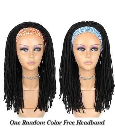 Lady Miranda Black Dreadlock Headband Wig for Women and Men - Medium Twist Afro Synthetic Dreadlock Wig - Buy Online on SooperMarket.com