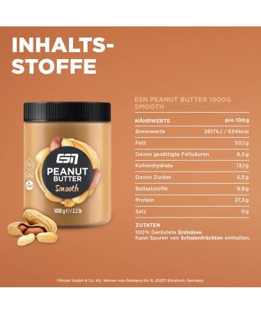 Buy ESN Peanut Butter Smooth 1000g - All-Natural Additive-Free | Best International Shipping - Buy Online on SooperMarket.com