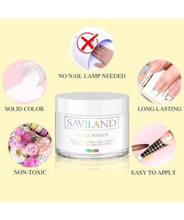 Saviland 30g Clear Acrylic Powder for Professional Nail Extension and 3D Art - No Lamp Needed - Buy Online on SooperMarket.com