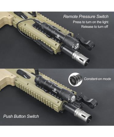 M600C Scout Light 800 Lumens Tactical Flashlight with Rotating Mount Base | Picatinny & Mlok/Keymod Rail Compatible, Includes Remote Pressure Switch (M600C) - Buy Online on SooperMarket.com
