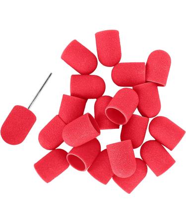 Nail Art Sanding Cap Set - Manicure Pedicure Tool for Home Salon (Red) - 16 x 25mm - Buy Online on SooperMarket.com