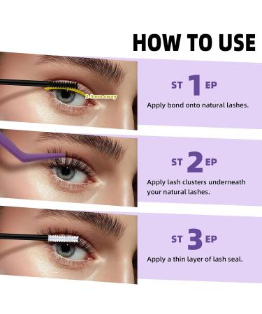 Lash Bond and Seal Waterproof 10ml - Strong Hold Eyelash Cluster Glue | Long Lasting Black Lash Glue for Home Use - Buy Online on SooperMarket.com