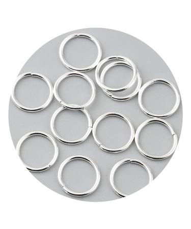 HDSupplies 200 Pieces - 16mm Jump Rings - Shiny Silver Tone - 15 Gauge (1.5mm Thickness) 16MM Shiny Silver Tone Plated (200pcs)