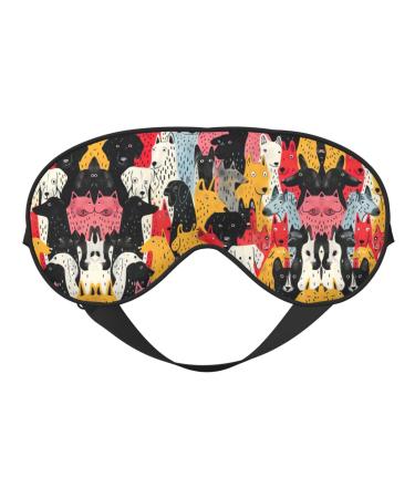 Dogs Pattern Soft Sleep Eye Mask Female Breathable Eye Patch Perfect for Travel and Relaxation