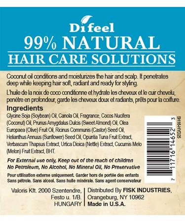 Difeel 99% Natural Hair Care Solutions - Hydrate 2.5 Ounce | International Shipping Available - Buy Online on SooperMarket.com