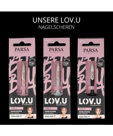 Parsa Beauty Lov.U Nail Scissors - Precision Stainless Steel Nail Cutter for Fingernails & Toenails (Black) - Bent Design for Optimal Use - Buy Online on SooperMarket.com