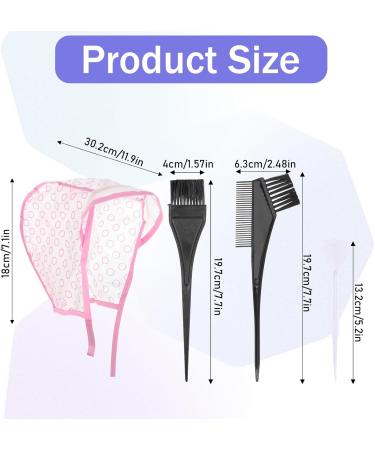 Bewudy 2 Sets of Hair Coloring Kits Hair Highlighting Caps Hair Dye Cap Disposable Hair Art Frosting Cap with Plastic Crochet Hook and Hair Dye Brushes for Salon Hair Dyeing Hairdressing (Pink) - Buy Online on SooperMarket.com