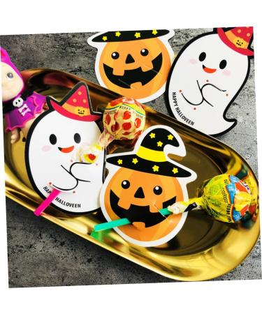 Cabilock Halloween Lollipop Decoration 100 Pcs Lollipop Paper Lollipop Candy Lollipop Packaging Lollipop Ghost Lollipop Greeting Lollipop Decoration Pencil Caps Message Halloween - Buy Online on SooperMarket.com
