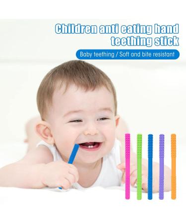 Soft Hollow Silicone Baby Teething Sticks 5Pcs for ADHD - Style 1 - Buy Online on SooperMarket.com