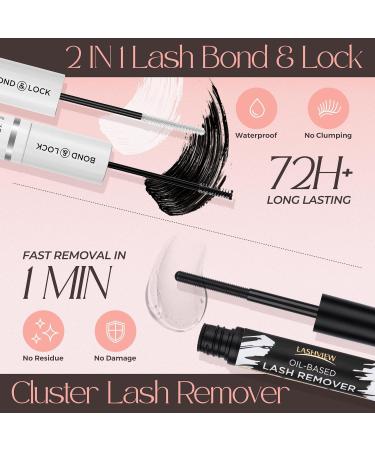 LASHVIEW DIY Lash Extension Kit - Cluster Lashes with Bond & Seal Remover Applicator & Brush for Perfect Eyelash Extensions - Buy Online on SooperMarket.com