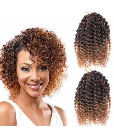 3 packs (9 B ndels) Eunice Hair Marlybob Kinky Curl Hair extension Crochet braids 20.32 cm curly corrugated (8 inches 1b 27) 8 inches (3 packs) 1B 27