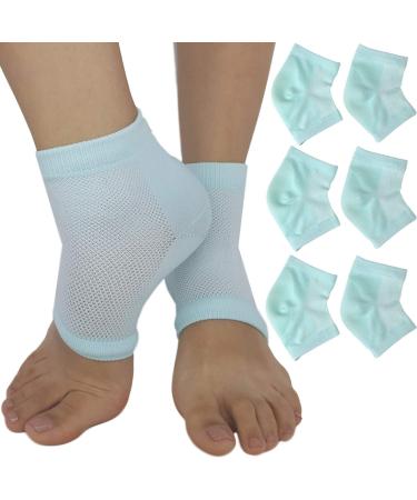 Moisturizing Socks for Cracked Heel Repair - Dry Heels Treatment for Rough Feet, Toeless Aloe Lotion Moisturizer Silicone Gel Lined Moisture Spa Heel Socks Pedicure Foot Care for Women Men Fits Most