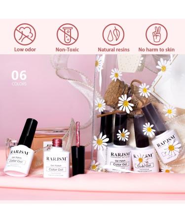 RARJSM Cat Eye Gel Nail Polish Set with Magnet Stick 9D Galaxy Velvet Silver Glitter Nude Purple Pink Red Champagne Gold Brown 6 Colors Ice Jelly Gel Polish UV LED Curing Requires Soak Off Home Salon Nude Cat Eye Set - Buy Online on SooperMarket.com
