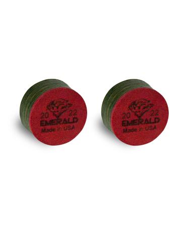 Tiger Emerald Laminated Billiard CUE Tips 2 (Two) pcs - 13 or 14 mm 13 mm