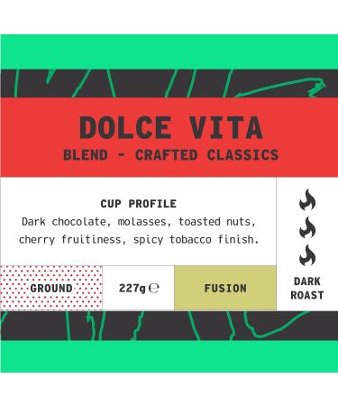 Coffee Ground for Cafetiere 227g Bag Dolce Vita Blend Ground Coffee Chocolate Nuts & Fruits Notes 100% Arabica & Robusta Dark Roast Fresh Coffee Single Origin (We Are Coffee Co) Ground Cafetiere 227 g (Pack of 1) - Buy Online on SooperMarket.com