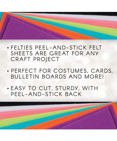 Darice Assorted Felties Stiff Felt Sticky Backs Bright Colors - 18 Sheets, 6x9 - Perfect for Kids Crafts, Costumes, and Classroom Projects - Buy Online on SooperMarket.com
