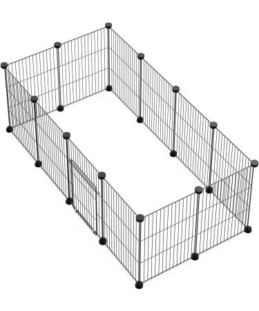 LANGXUN Small Animal Playpen | Portable Metal Wire Pet Playpen for Rabbits, Guinea Pigs, Puppies, and Kittens | Indoor & Outdoor Cage Fence (12 Panels) - Buy Online on SooperMarket.com