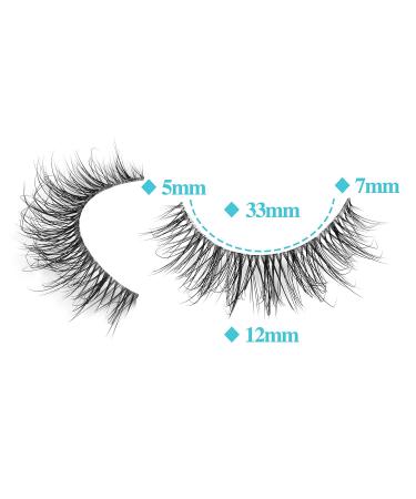 5D Wispy Natural Short Mink Eyelashes Pack - Clear Band (12mm) - Buy Online on SooperMarket.com