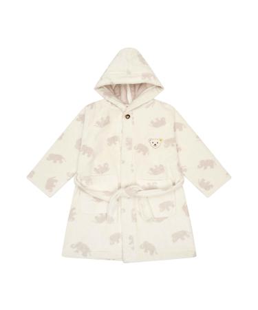 Steiff Unisex Children's Homewear Bathrobe 122 White (Elephant Motif)