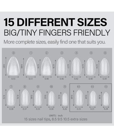 AILLSA Short Almond Nail Tips - 240 PCS Matte Soft Gel Full Cover Almond Nails for Soak Off Extensions - Buy Online on SooperMarket.com