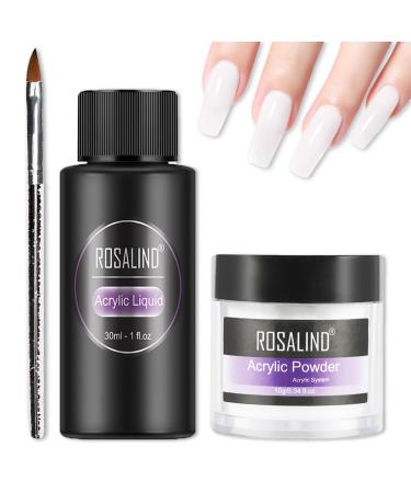 Acrylic Powder Acrylic Powder and Liquid Set Polymer For Acrylic Nail Extension Carving Acrylic Nail Kit White Acrylic Nail Salon Home DIY Nail Art Starter Kit