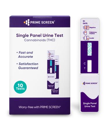 Prime Screen 10 Pack Marijuana Drug Test Kit - The Most Accurate Medically Approved Urine Drug Screening Test - Detecting Any Form of THC Cannabis - WDTH-114