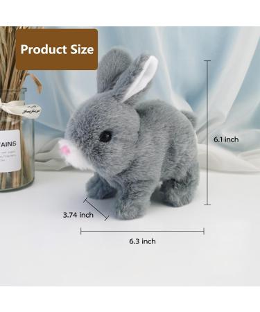 Woeau Rabbit Toy for Kids - Grey Plush Stuffed Bunny with Carrot, Sounds & Movements - Electronic Walking and Talking Pet - Buy Online on SooperMarket.com