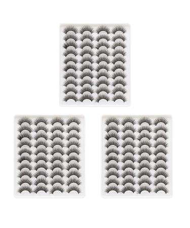 GIISH 60 Pairs 3D Chemical Fiber Lashes Natural False Eyelashes Dramatic Volume Lashes Makeup Extension Eyelashes