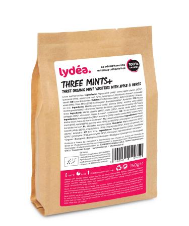 Lydea Three Mints+ Organic Herbal Tea with Three Mint Varieties Apple & Herbs Loose Leaf Herbal Tea 150 g Sachet