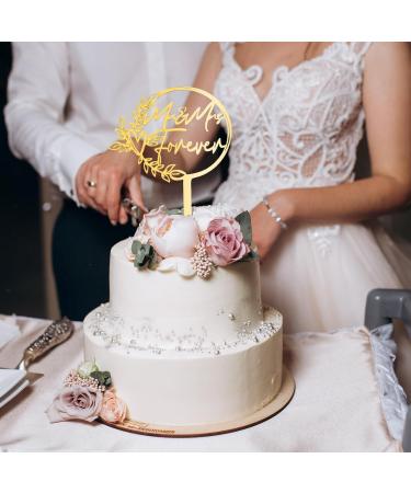 Amaxiu 2 Pack Mr and Mrs Forever Cake Toppers Gold Wedding Cake Toppers Double-Sided Glitter Cake Toppers Acrylic Cupcake Toppers Cake Decorations for Birthday Engagement Anniversary(Gold) - Buy Online on SooperMarket.com