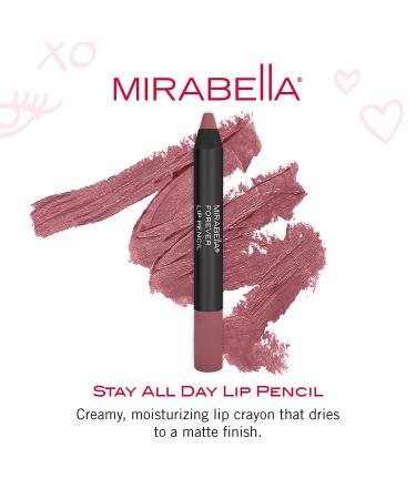 Mirabella Velvet Lip Pencil Forever - Long-Lasting Matte Lip Liner & Jumbo Crayon Stick - Smudge Proof, Paraben-Free - Buy Online on SooperMarket.com